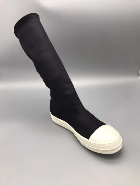 

new list fashion genuine leather stretch suede knee boots factory outlet long-barreled sheepskin trend high heel socks boots, Black
