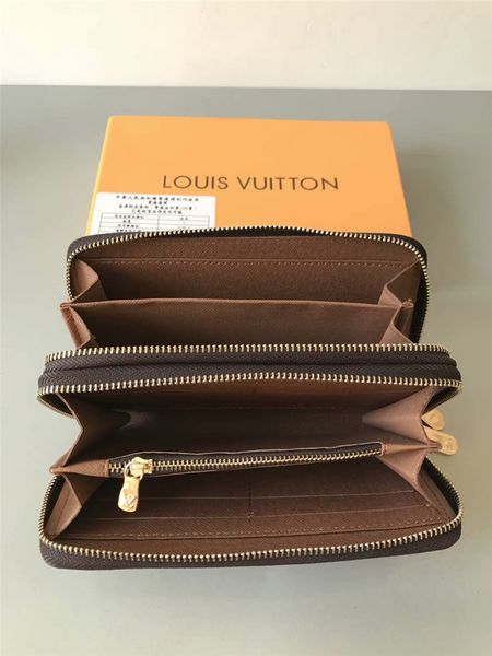 

double zippy wallet vertical men women long fashion designer wallets holders business leather purse card holder 042, Red;black
