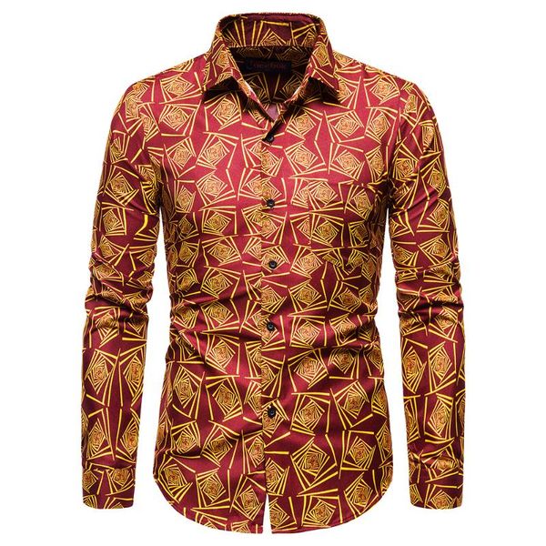 

hawaii long sleeve men's casual shirt, air printed shirt, men's youth style, loose four seasons long sleeve shirt, White;black