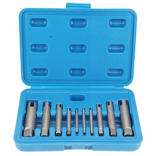 

10 piece set m4-m24 broken tap extractor guide set broken wire screw remover tool screw extractor wrench drill bit