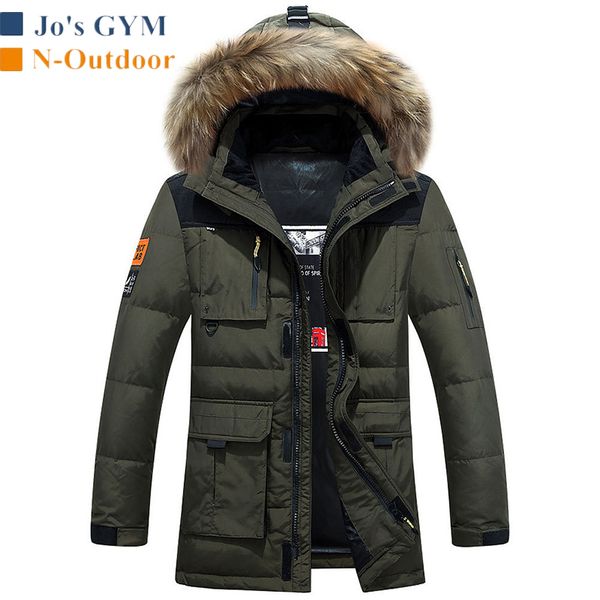 

new men's winter down jacket outdoor thicken warm detachable hooded multi-pocket sport jackets male casual travel windproof coat, Blue;black