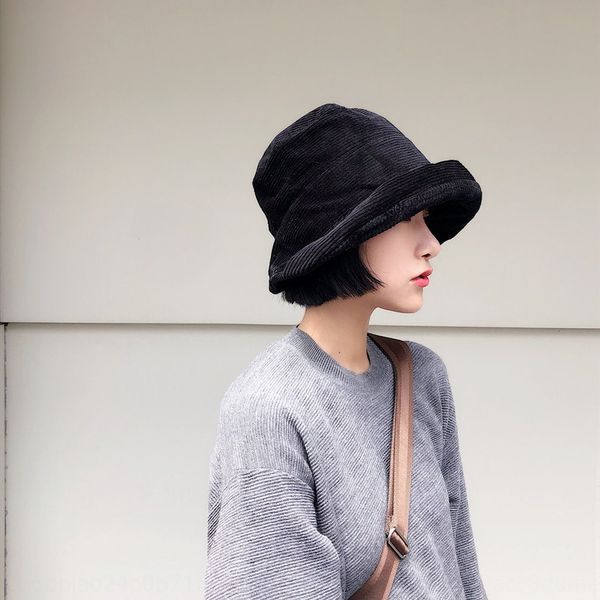 

japanese dark wind corduroy solid color fisherman men's and women's all-match basin bucket bucket wick fisherman hat hat, Blue;gray