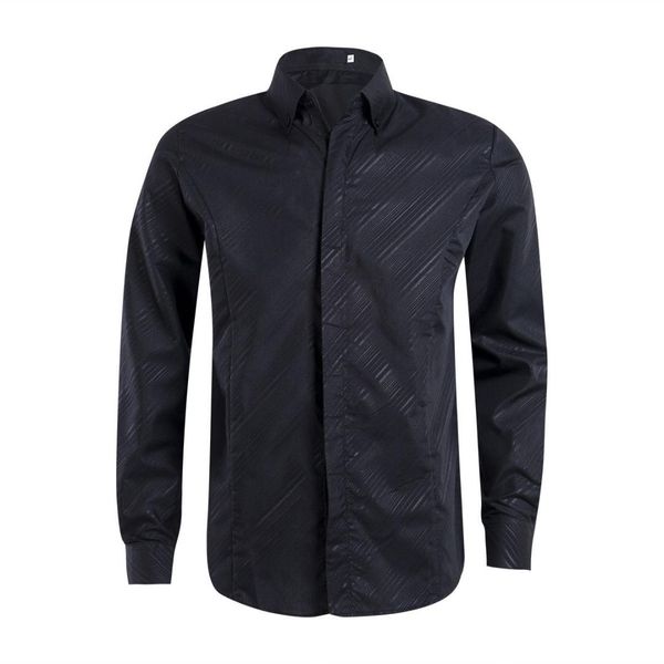 

2019 new brand button solid formal shirt men luxury stylish casual dress shirt slim fit long sleeve formal, White;black