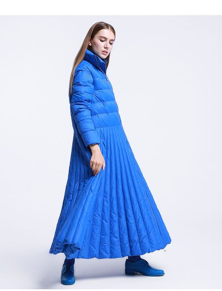

2018 new arrival winter women down coats skirt design female long parkas jacket thick goose down outerwear windproof plus size 7xl, Black