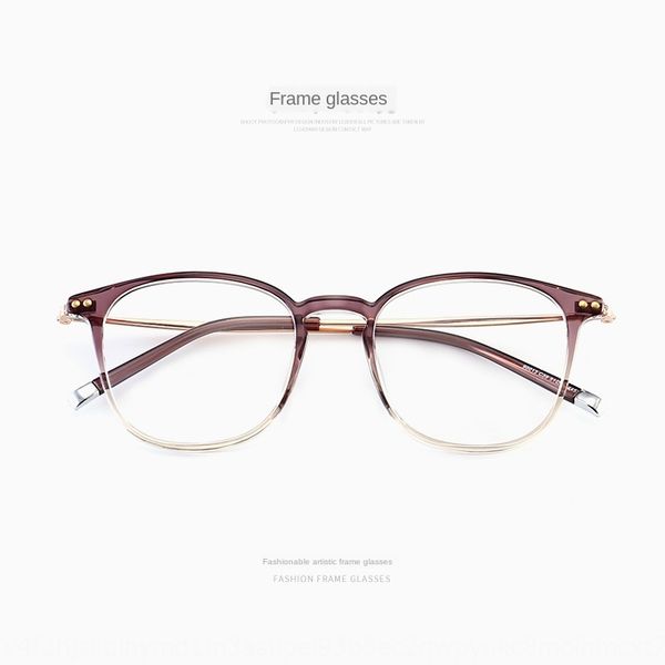 

women's myopia fashionable ultra-light round frame plain soft girl glasses frame big face myopia glasses men 90013, Silver