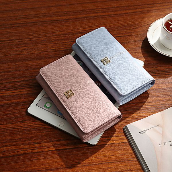 

2019 new design leather wallets women brand purses for woman wallet long hasp female purse card holder clutch feminina carteira, Red;black