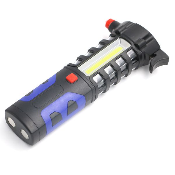 

new led lighting flashlight bring security hammer meet an emergency defence tool lamp caution lamp strong magnetism cob repair work lamp