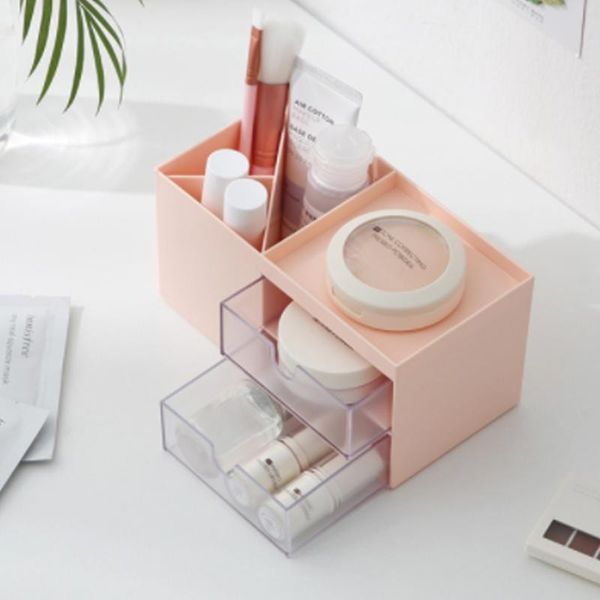 

plastic box desk pen pencil organizer drawer storage cosmetic organizer deskpen holder office school storage blue pink white