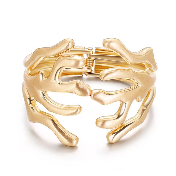 

women's alloy bangle european and american fashion exaggerated tree branch wide edge hollow spring open bangle, Black