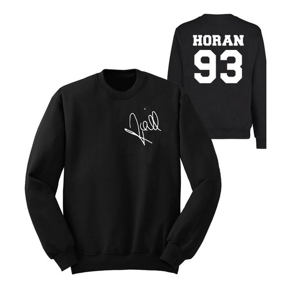 

one direction sweatshirt women liam payne 93 hoodies louis tomlinson 91 hooded niall horan harry styles signature sweatshirts, Black