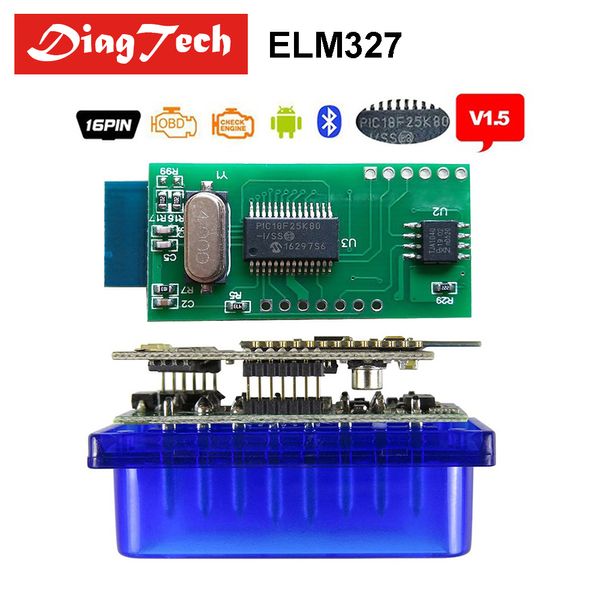 

professional elm327 v1.5 real pic18f25k80 mini elm 327 1.5 bluetooth obd2 / obdii for android torque car code scanner