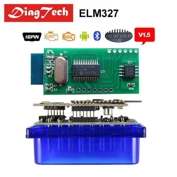 

professional elm327 v1.5 real pic18f25k80 mini elm 327 1.5 bluetooth obd2 / obdii for android torque car code scanner