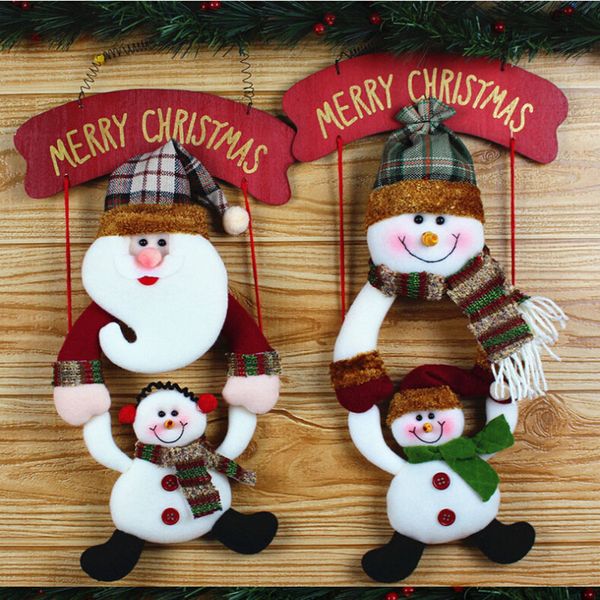 

christmas wreath decorations snowman elderly hang the door party door decor navidad 2019
