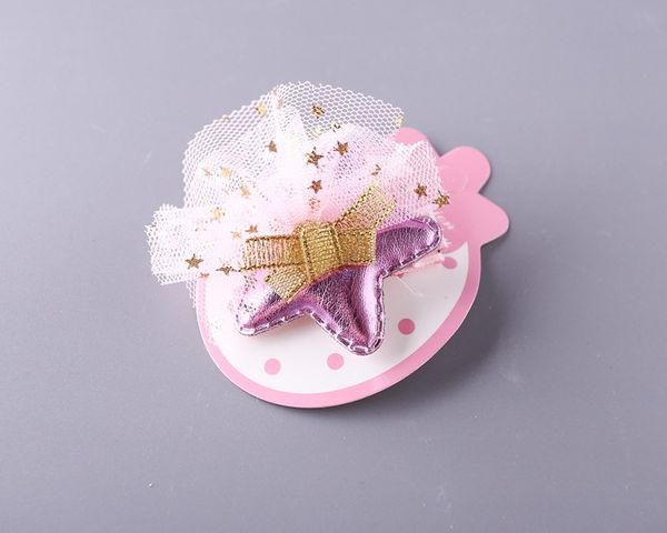 

kids baby cute mesh star hairclip girl headband hairpin princess hair accessories for birthday party carnival headwear, Slivery;white
