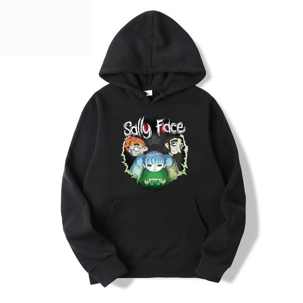 

2020 brand designer fashion luxury street hip hop lovely sally face logo women men long sleeve multiple colors hoodie tracksui, Black