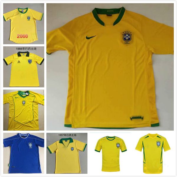 

Retro Бразилия 1994 1988 1998 2000 2002 трикотажные изделия футбола ROMARIO RONALDINHO Ривалдо 94 98 00 02 футболка