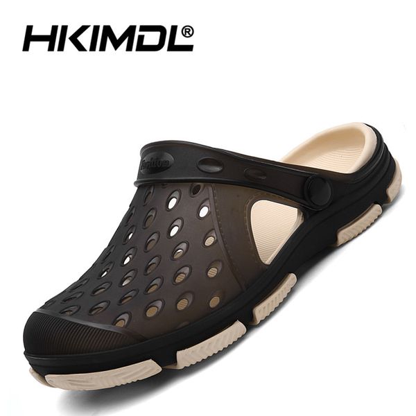 

hkimdl 2019 new men sandals summer flip flops slippers men outdoor beach casual shoes male sandals water shoes, Black