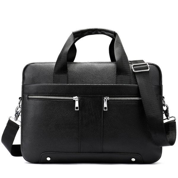 

briefcases men briefcase genuine leather bag shoulder messenger bags cowhide business laptop