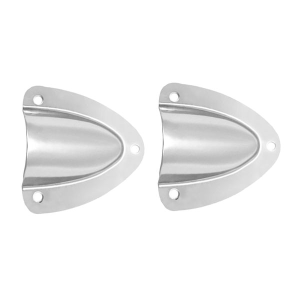 

2 sets 304 stainless steel midget clam shell wire cable vent cover silver