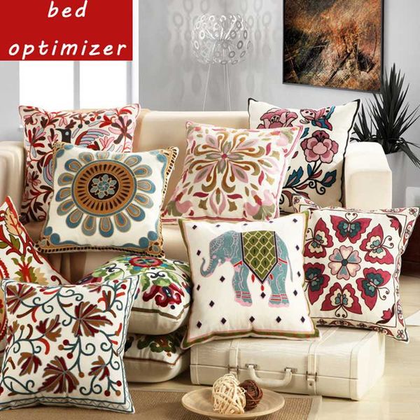 

100% лён мандала слон этнической подушки крышка случай декоративных подушек