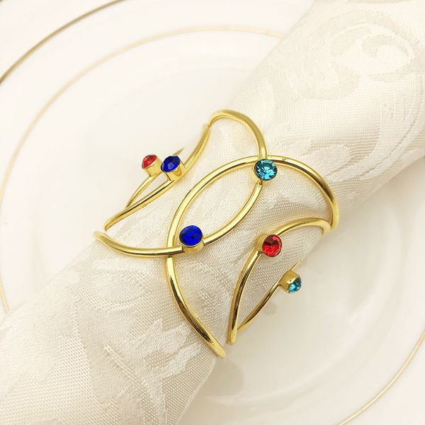 

12pcs l napkin buckle ring mouth ring european napkin ring metal napkin buckle diamond towel buckle sterling silver / silver