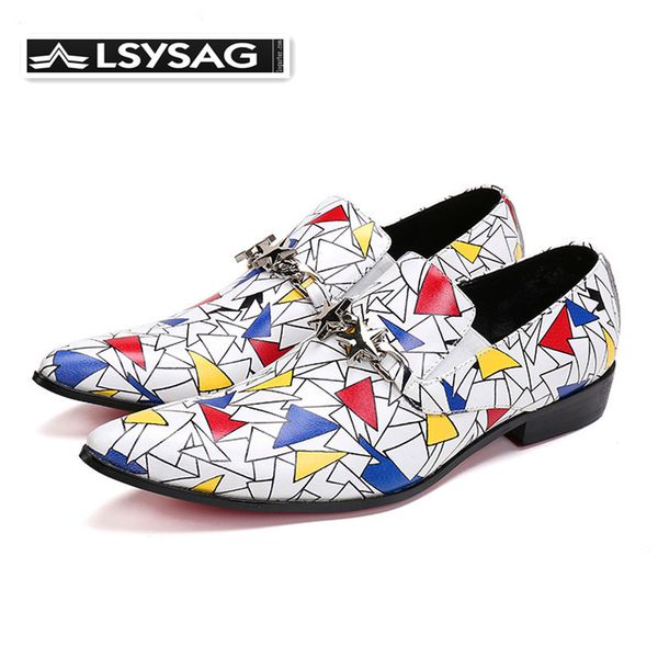 

fashion luxury wedding party printing men brogue shoes plus size pointed toe men dress shoes business leather, Black