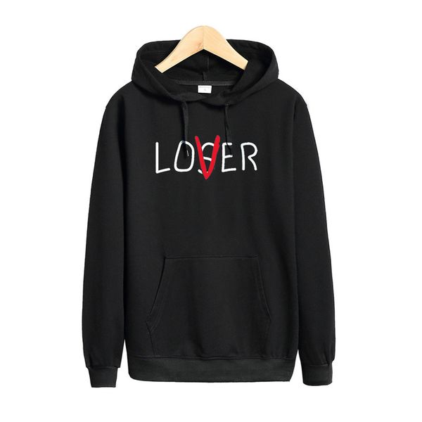 

pkorli pennywise it loser hoodie men women casual losers club lover sweatshirt movie derry maine, Black