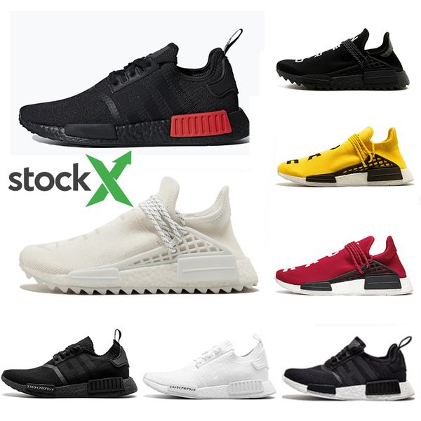 

stock x bred nmd r1 hu human race boost mens running shoes pharrell williams oreo og classic runner men women sports trainers sneakers