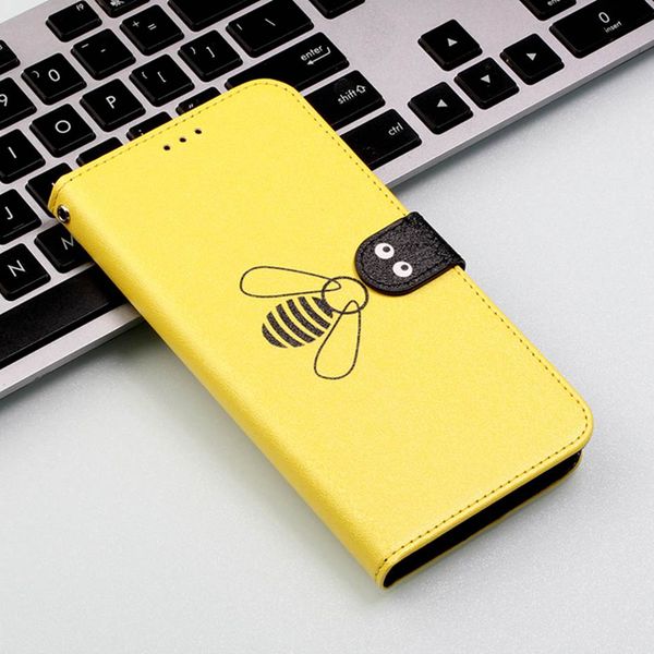 

cute bee leather flip case for samsung galaxy s10 s9 s8 s7 j4 j6 a5 a6 a7 a8 2018 plus m10 m20 m30 a10 a20 a30 a40 a50 a70 case
