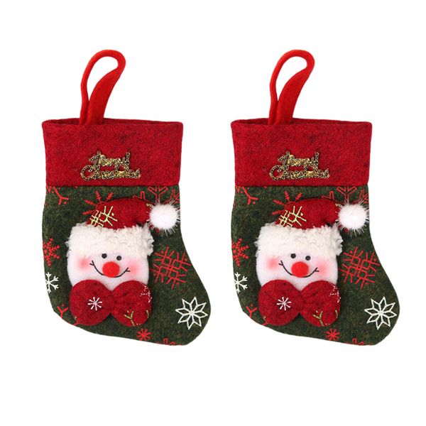 

2pc non-woven cloth christmas stockings xmas decor supplies gift bag snowman