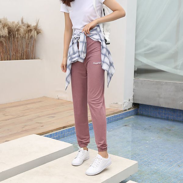 

bzel quality ladies pajama pants women trousers cotton home pants plus size nightwear spring&atunmn lounge 40-70kg, Black;red