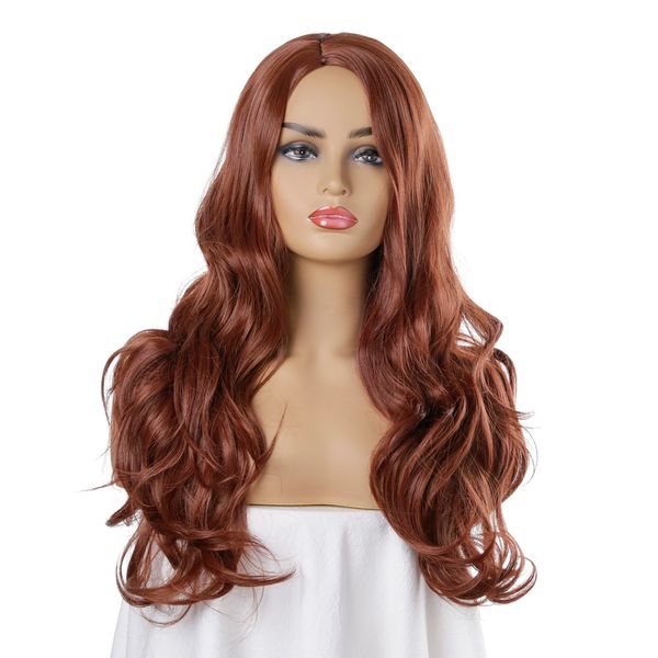 Long Deep Wave Water Wave Medium Brown Hair Wigs For Woman 26 Inch