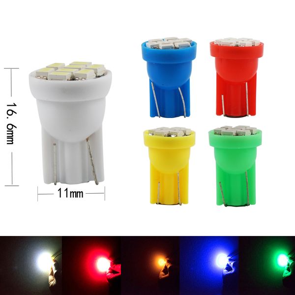 

10pcs white t10 194 halogen bulb w/ lock sockets car instrument cluster dash light
