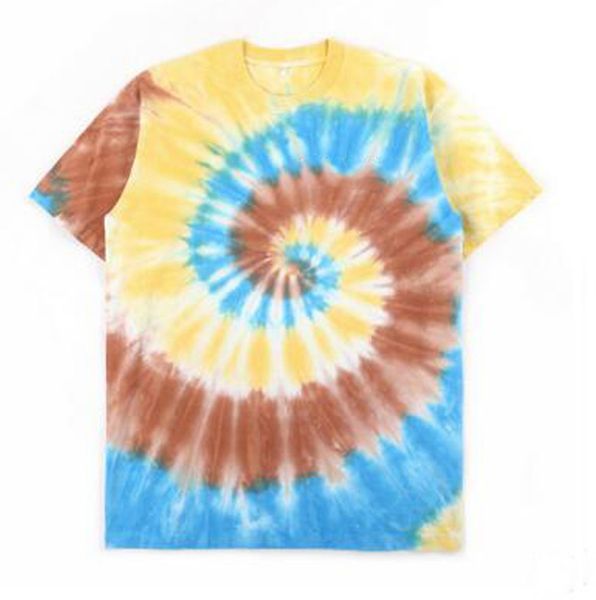

20ss palm spiral t-shirt men designer colorful tie dye printed t shirts summer casual mens cotton short sleeve street angle tee, White;black