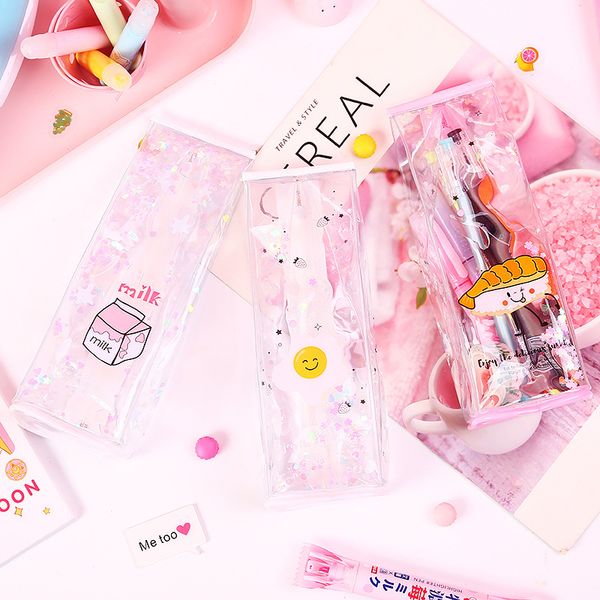 

cute student pencil bag creative quicksand three-dimensional shape little fairy pencil bag stationery