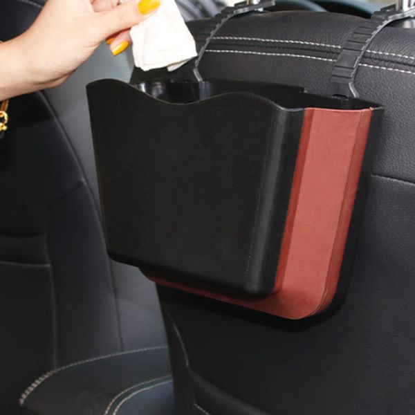 

hanging car folding trash can storage box seat back storage rack rubbish can