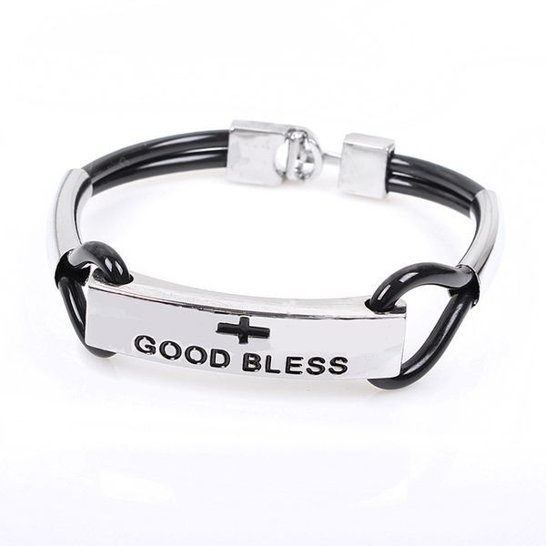 

europe and the united states retro bracelet god protects your titanium steel bracelet wholesale factory direct sales promotion, White