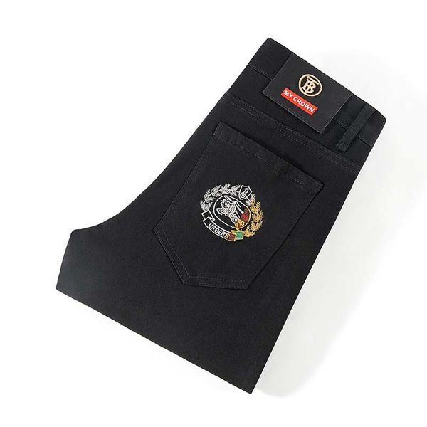 

Fashionable men's jeans men's slim casual pants elastic pants light black suitable for loose cotton denim brand jeans men