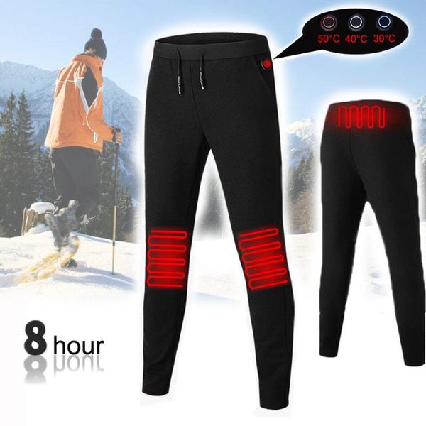 

usb electric heated pants men women trousers usb layer elastic 3 heating base warm charging intelligent heating pants, Black;green