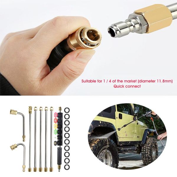 

8pcs quick connect pressure washer durable extension wand set rustproof home with spray nozzle lance car washing stainless steel