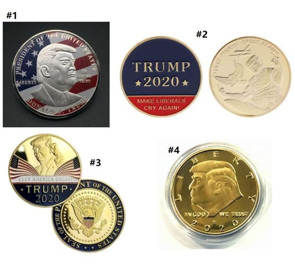 

2020 donald trump coin dollar us president gold foil metal commemorative coin make america great again emboss crafts 4 styles e3409