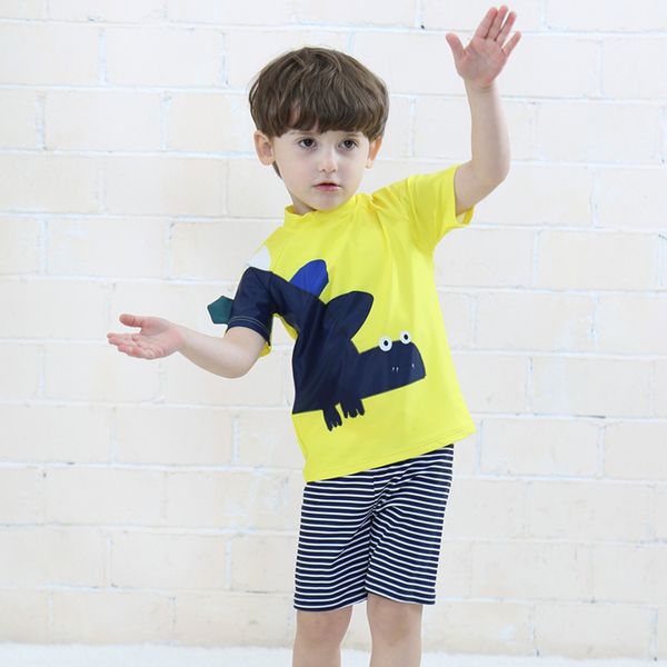 

ins korean version of childrens swimwear boys medium and small two-piece swimsuit infant bathing suit bubble spring swimsuit with swim c