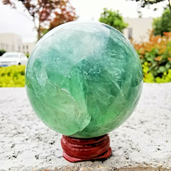 Alta qualidade Natural Fluorita Quartz Sphere Crystal Ball Cura