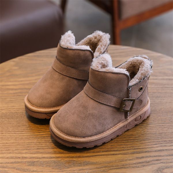 

fashion rivet children' snow boots 2019 new girls warm cotton shoes baby non-slip boots kids snow, Black;grey
