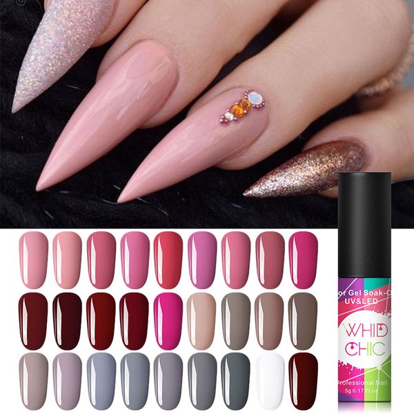 

whid chic solid color gel nail polish 5ml pure nail color gel lacquer manicure soak off uv led lamp varnish decoration, Red;pink