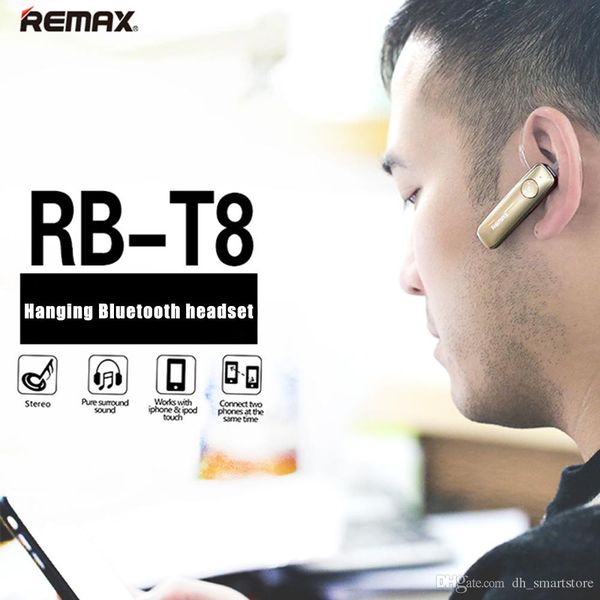 

remax t8 4.1 car driver earhook stereo sport bluetooth earphone with mic handsheadset for iphone samsung huawei mobile phone for xiaomi