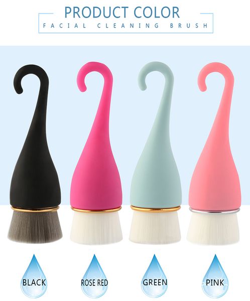 

New arrival maange facial clean ing bru h uperfine oft fiber deep pore clean ing bru he hook de ign handle makeup face wa hing bru h
