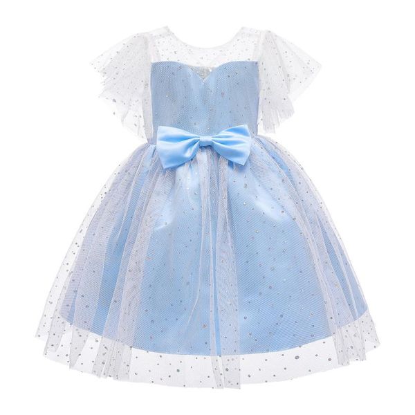 

children's clothing girls new bow dress baby wedding birthday dress girls prom princess costume 2-8 years old elegant, Red;yellow