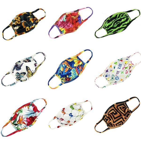 

5 1pcs bag designer printed mask 3-12 years kids black pink blue face er pm2.5 mouth masks reusable washable protective child #262