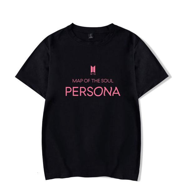 

мап бтс рубашку мужчины soul persona свободное время с коротким рукавом и женщины футболки, Black